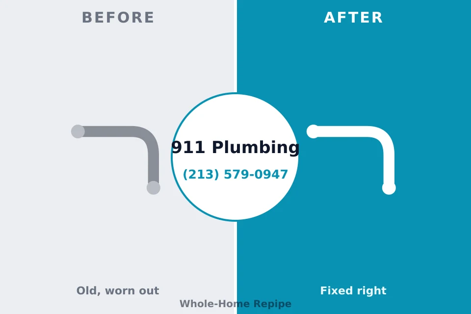 Before and after: plumbing company Westlake Corner, VA